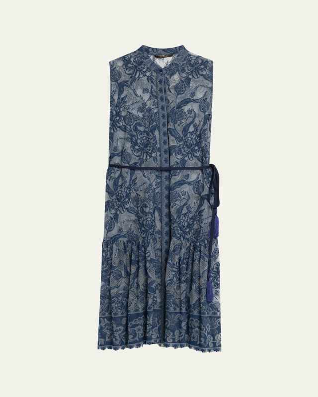 Brien Sleeveless Floral Lace Midi Dress